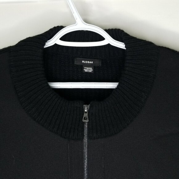 Rudsak Men's Sweater Size XXL Black Full Zip Edam Cardigan - Picture 4 of 10